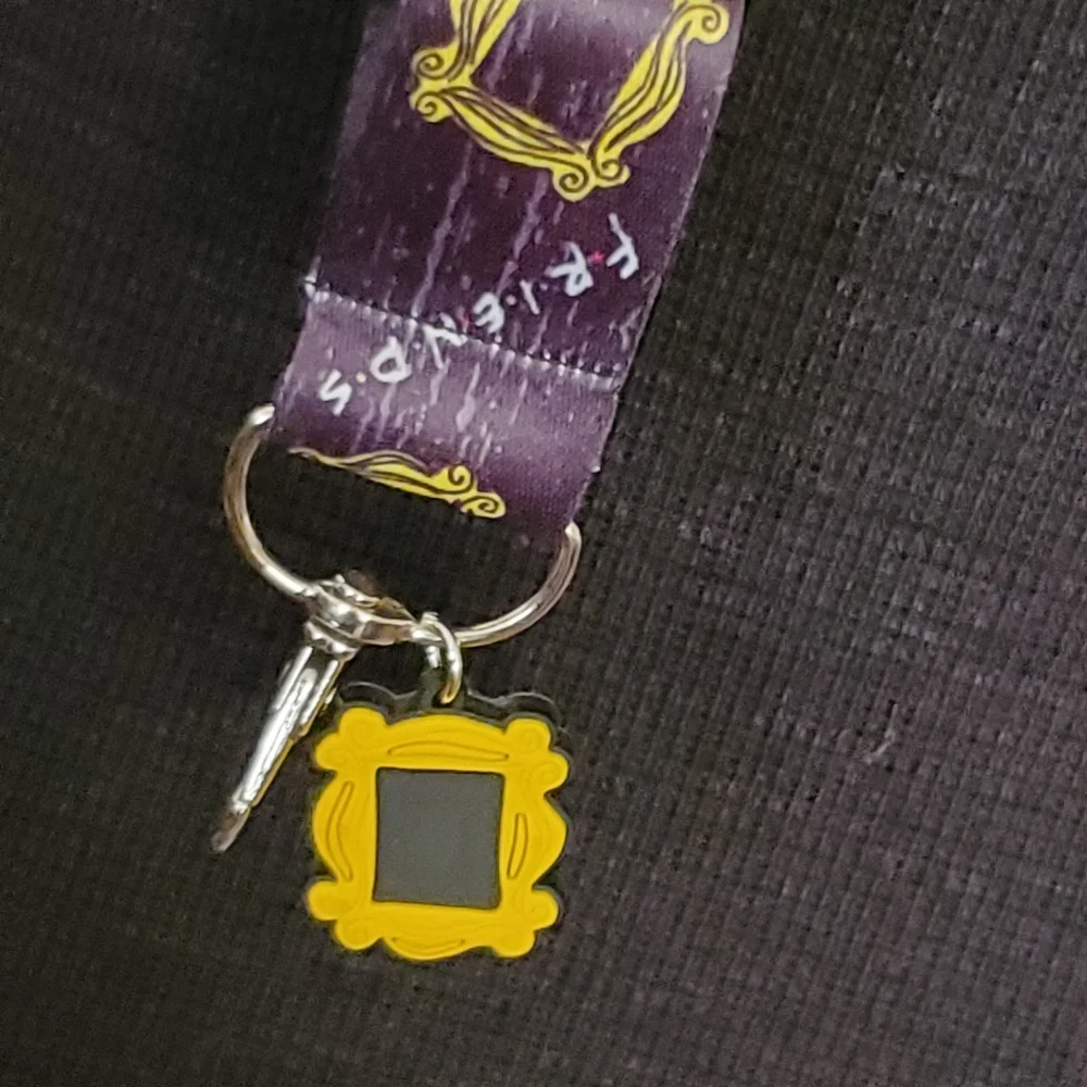 Friends TV show lanyard ID badge holder black and gold